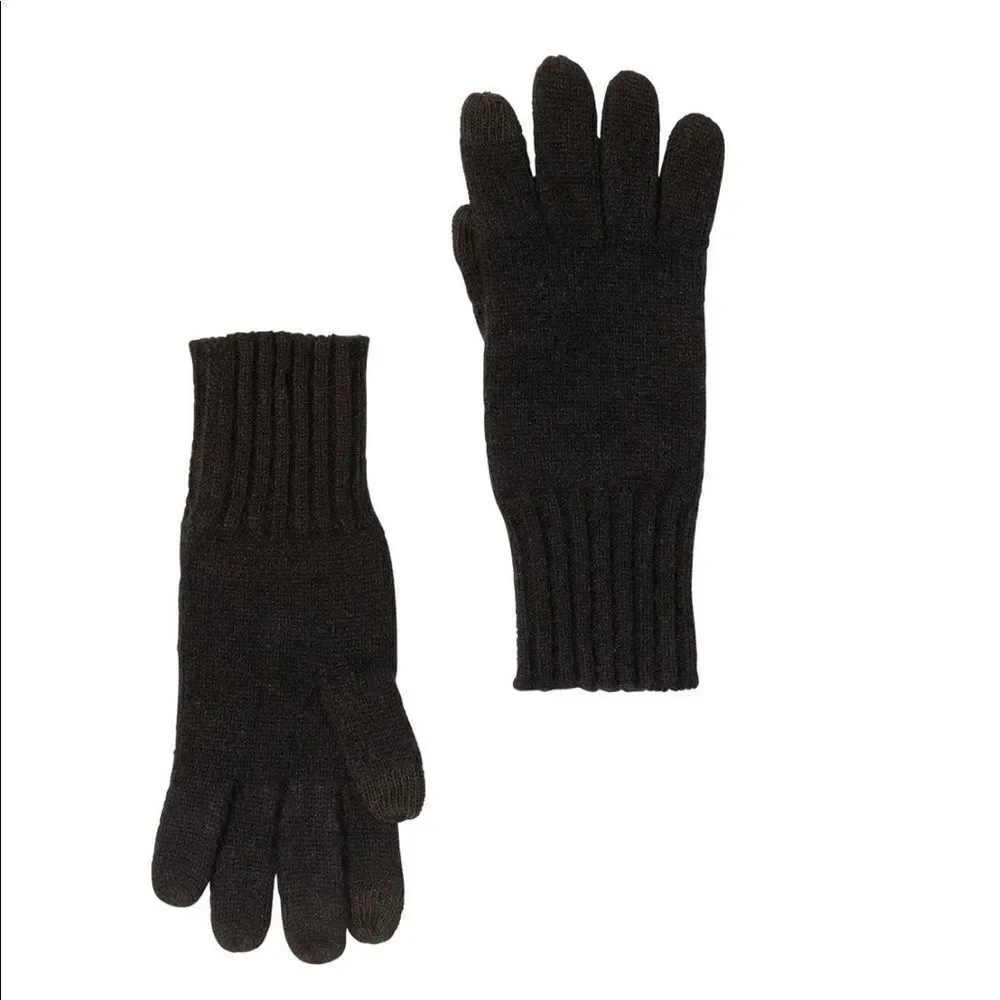 AMICALE‎ Cashmere Touch Screen Tech Knit Gloves, Luxurious, 100%, Black, NWT